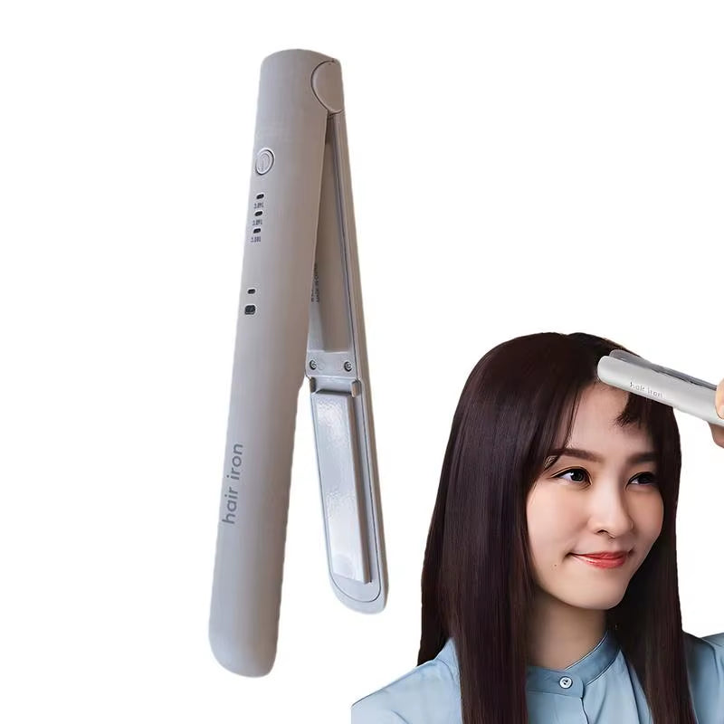Cordless Curling Iron Mini Hair Straightener Iron Straightening Styling Tools Hair Curler Flat Iron Beard Straightener