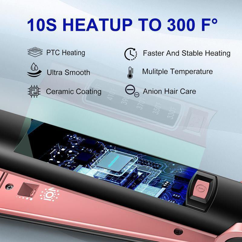 Professional Ceramic Hair Straightner Six Adjustable Temperature Settings 230F To 450F 15